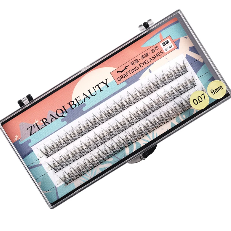 

Natural Cluster Fishtail Eyelashes Fish Tail Type Dovetail Eyelash Premade 10d/20d Volume Hot Melted False Grafted Eye Lashes