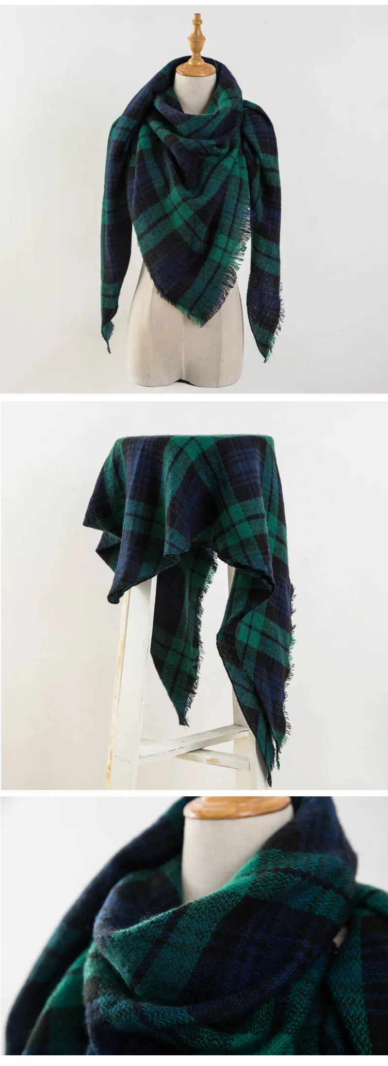 Дизайнер зимний шарф женский кашемировый шарфы платок качество хорошее теплый шерсть шарфы женские,модные плед шарфы платки палантины,большой шарф в форме треугольника 140*140*210CM