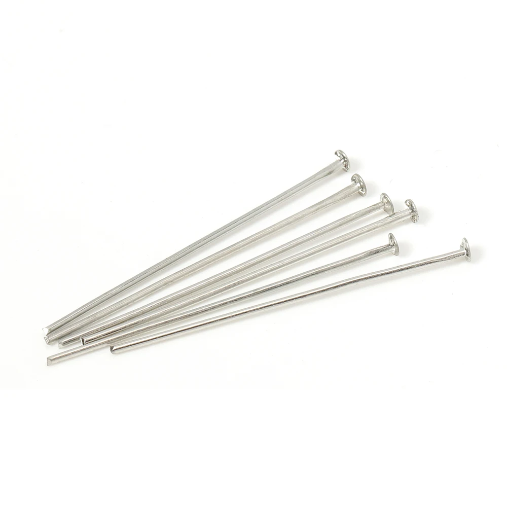 500Pcs Flat Head Pins for Jewelry Making 18mm Stainless Steel 22 Gauge  Silver