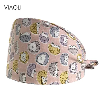 

Printed surgical cap unisex medical cotton operat room hat chemotherapy baotou caps thin section doctor nurse cap laboratory hat