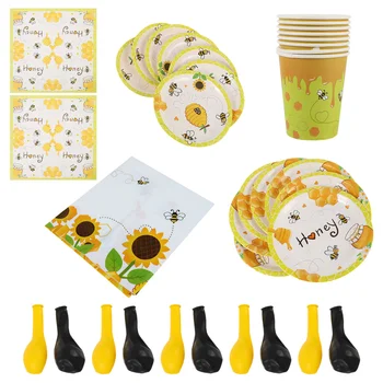 

1 Set 65pcs Litter Bee Themed Party Supplies Chic Beautiful Convenient Safe Creative Birthday Party Supplies Party Decoration Se