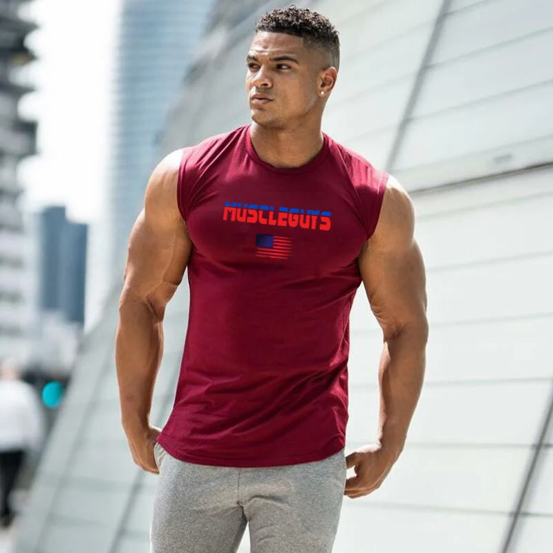 

Brand Workout Casual Cotton Mens Tank Top Gym Clothing Bodybuilding Fitness Sports Fashion Sleeveless Vest Muscle Undershirt