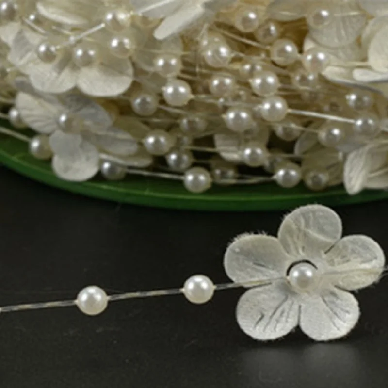 Plum-shaped Fishing Line Imitation Pearl Beads Chain Wedding Party Decoration DIY Bridal Garland Jewelry Artificia Pearl Crafts