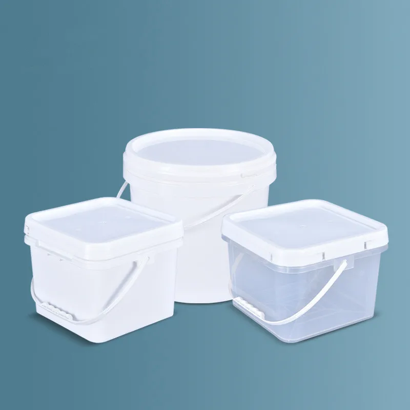 2 Gallon/8 Liter 30 Series White HDPE Square Pail with Handle