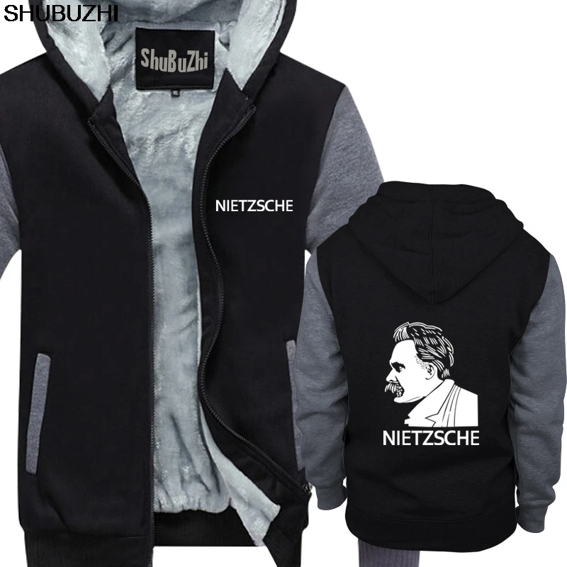 Friedrich Nietzsche толстовка мужская зимняя теплая куртка Рождественский бренд shubuzhi толстовки мужская Толстовка sbz156 - Цвет: black grey