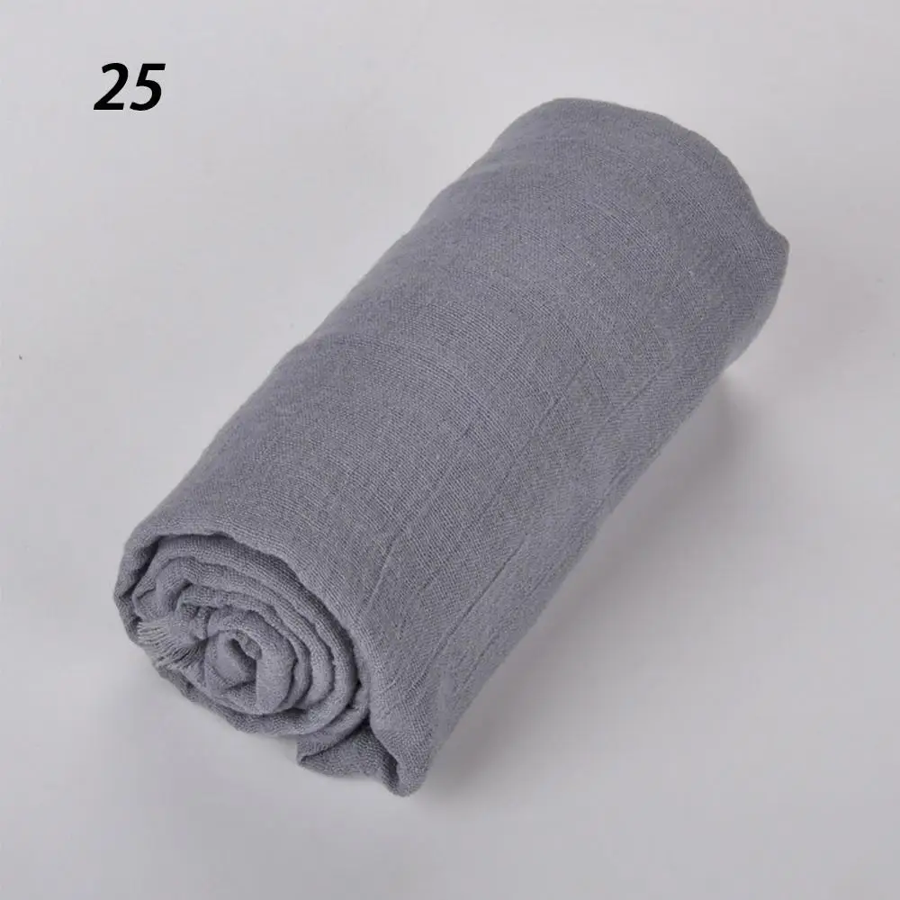 25 Middle Gray Sparsil женские летние мягкие TR хлопковые шарфы Ретро кисточки сплошной цвет 180x90 шали женские тонкие палантины хиджаб пляжный праздничный шарф - Цвет: 25 Middle Gray
