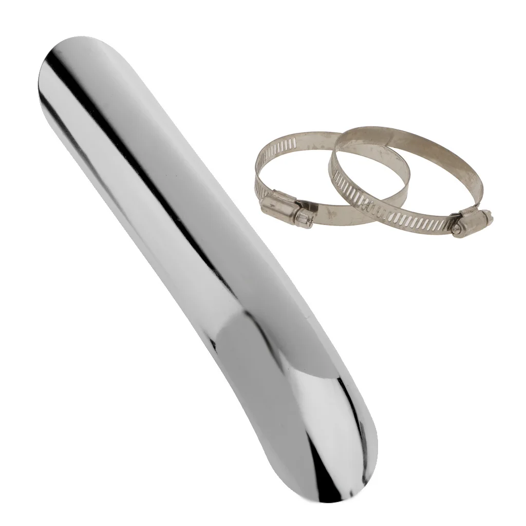 Cool Plating Motorcycle Smooth Exhaust Muffler Pipe Heat Shield Cover Rear Guard White