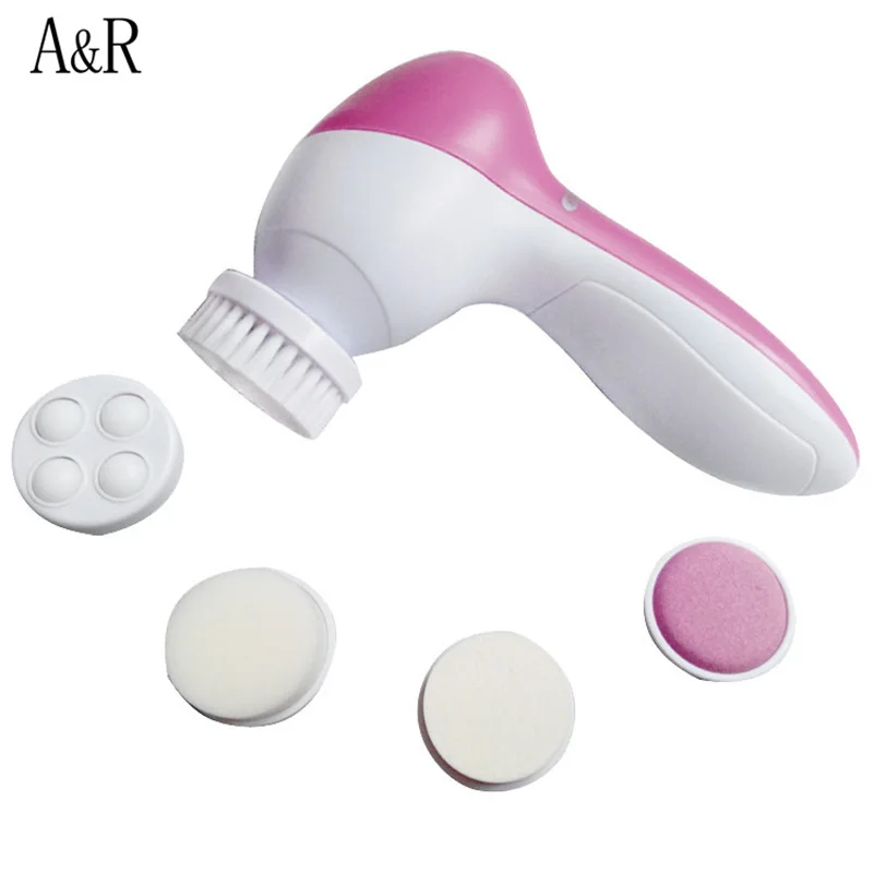 

5-in-1 Electric Face Cleanser Brush Facia Deep Wash Sponge Beauty Pore Skin Care Tools Washing Machine Body Cleansing Massager