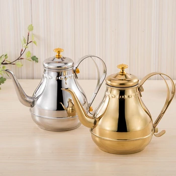 

1.2/1.8L Large Capacity Tea Pot Stainless Steel Long Mouth Coffee Maker Drinking Tool with Percolator for Home Office Milk Juice