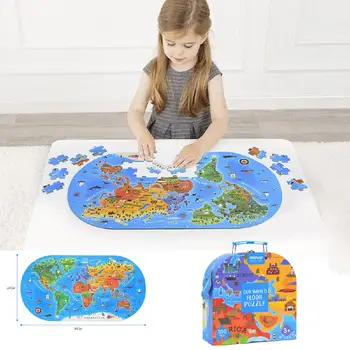 

Kuulee 100PCS World Map Jigsaw Puzzle Kids Educational Toys Culture Geography Recognition Toy Gift High Quality Interesting Toys