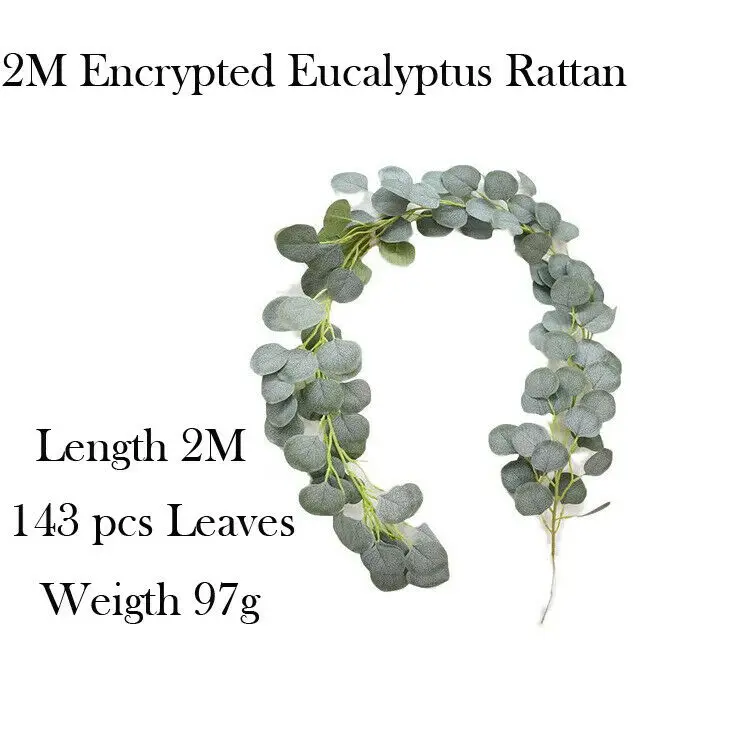 2 м искусственные листья растения-гирлянды лоза ротанг эвкалипта ивовые листья гирлянды свадебные искусственные Листва Цветы украшение дома