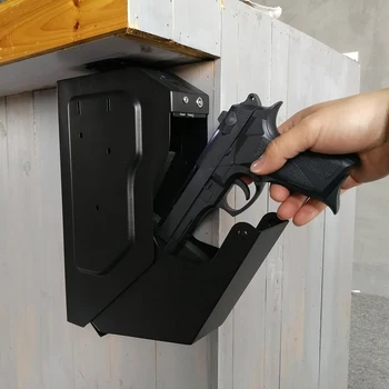 

Gun Safes Fingerprint and Spare Key Lock Pistol Safe Box Cold-rolled Steel Security Guns Fingerprint Strong box