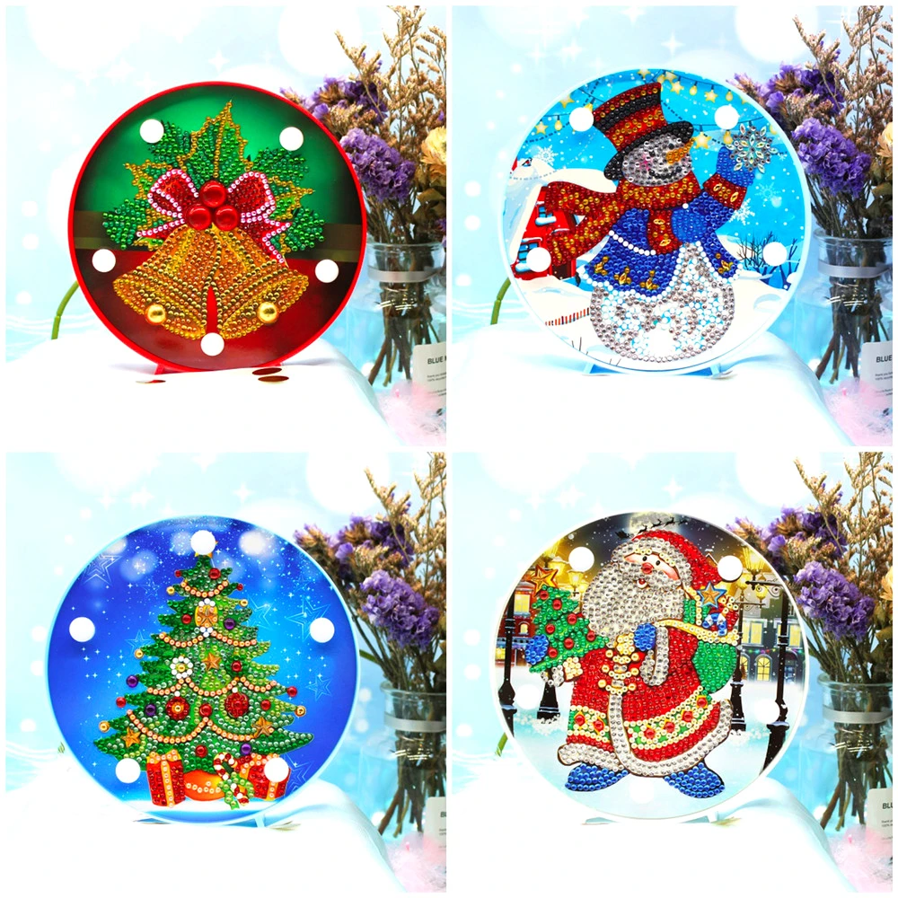 

Huacan 2019 Christmas Diamond Painting LED Lamp Light Special Shaped 5D Diamond Embroidery Mosaic Santa Claus DIY Craft Kit