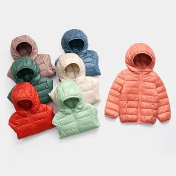 

New 2020 Children Down Jacket Autumn Winter Kids Lightweight Hooded Outerwear Toddler Clothes Baby Boys Girls 90-140CM Coat
