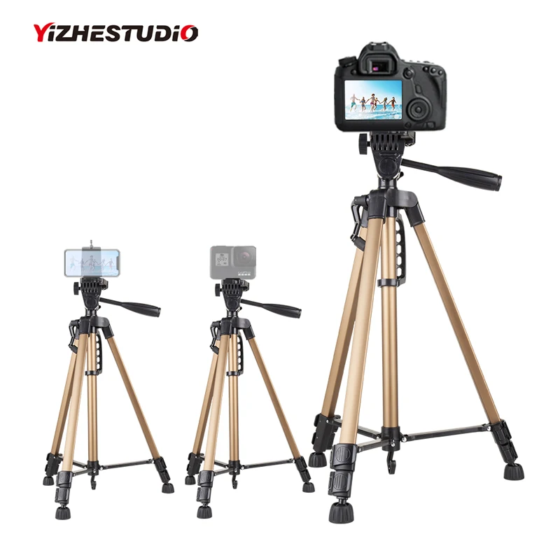 Yizhestudio Профессиональный штатив для камеры, Алюминиевая Подставка 50-140 см, Универсальный Регулируемый Штатив для iPhone X 7 6 S, зажим для телефона