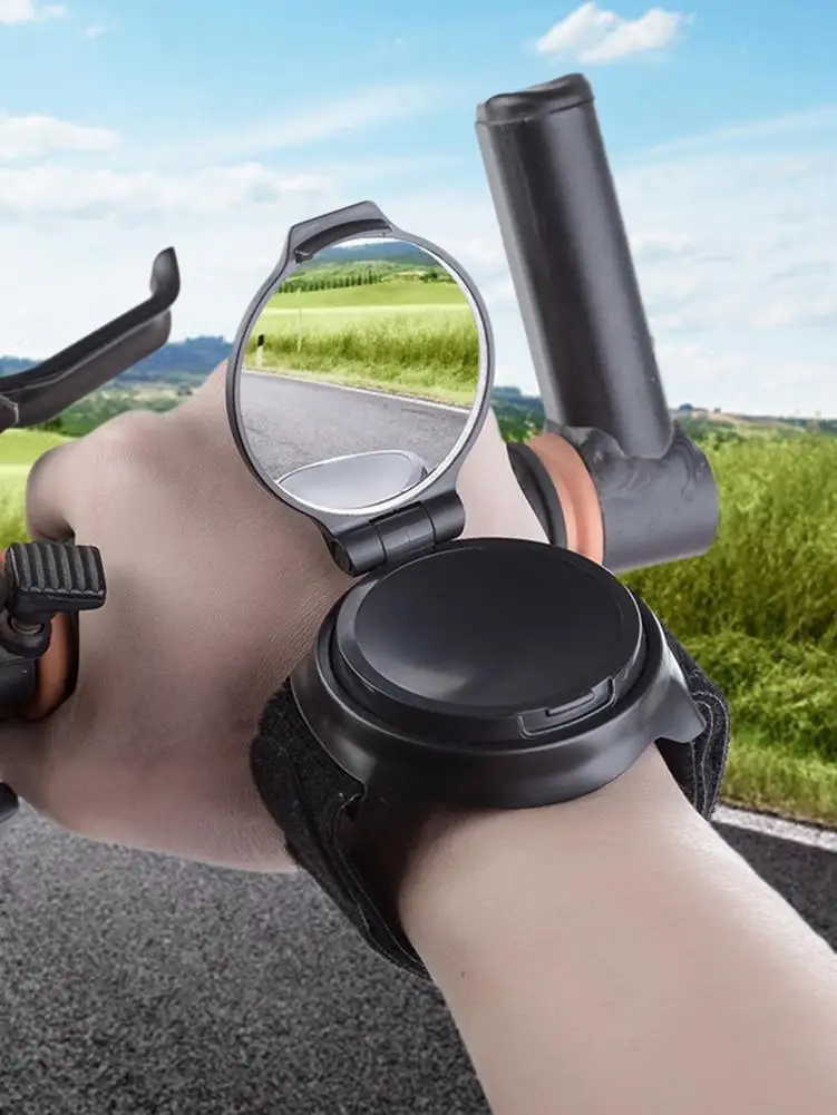 Bicycle Rear View Mirror Wrist Wrist Band Bike Rear View Mirror 360° Adjustable 