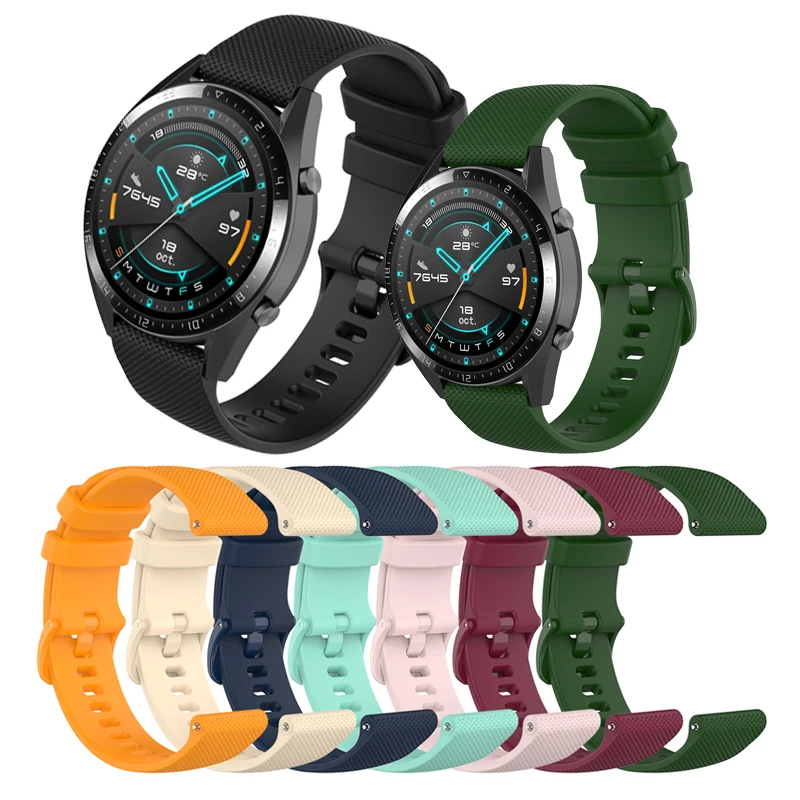 Силиконовый ремешок для часов Huawei Watch GT2 GT 46 мм 42 браслет смарт-часов 22 20 на