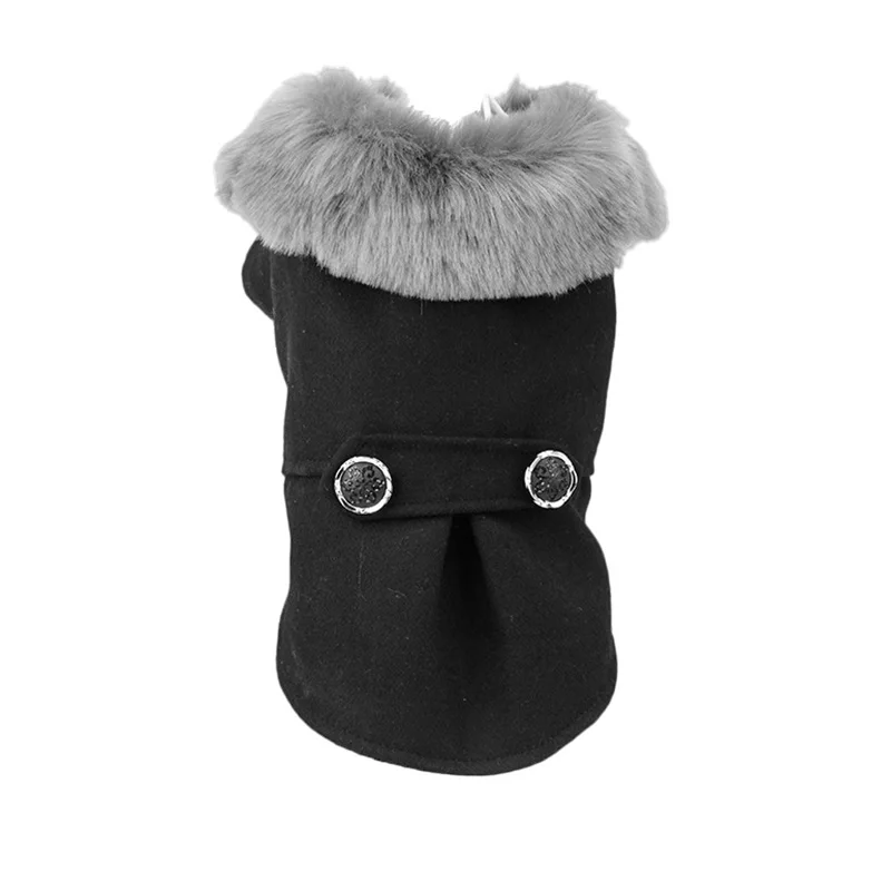 Черный Пальто для собак, зимняя одежда, Roupas, теплая, удобная, с мехом, для маленьких и средних собак, одежда S-2XL - Цвет: Черный