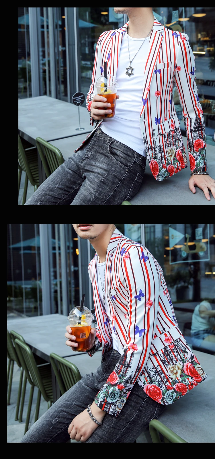 Мужские крутые Клубные пиджаки Xadrez Masculino пиджак мужской полосатый цветок Chaquetas Hombre De Vestir мужской костюм