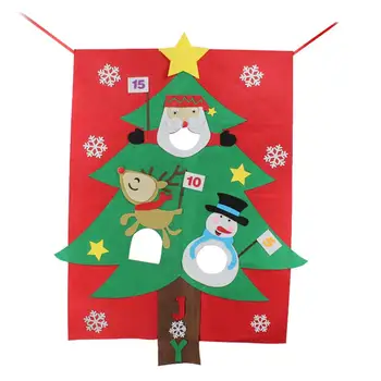 

1PC Christmas Pendant Felt Cartoon 3 Holes Christmas Tree Throwing Ball Game Pendant Hanging Ornament for Indoor Party Xmas
