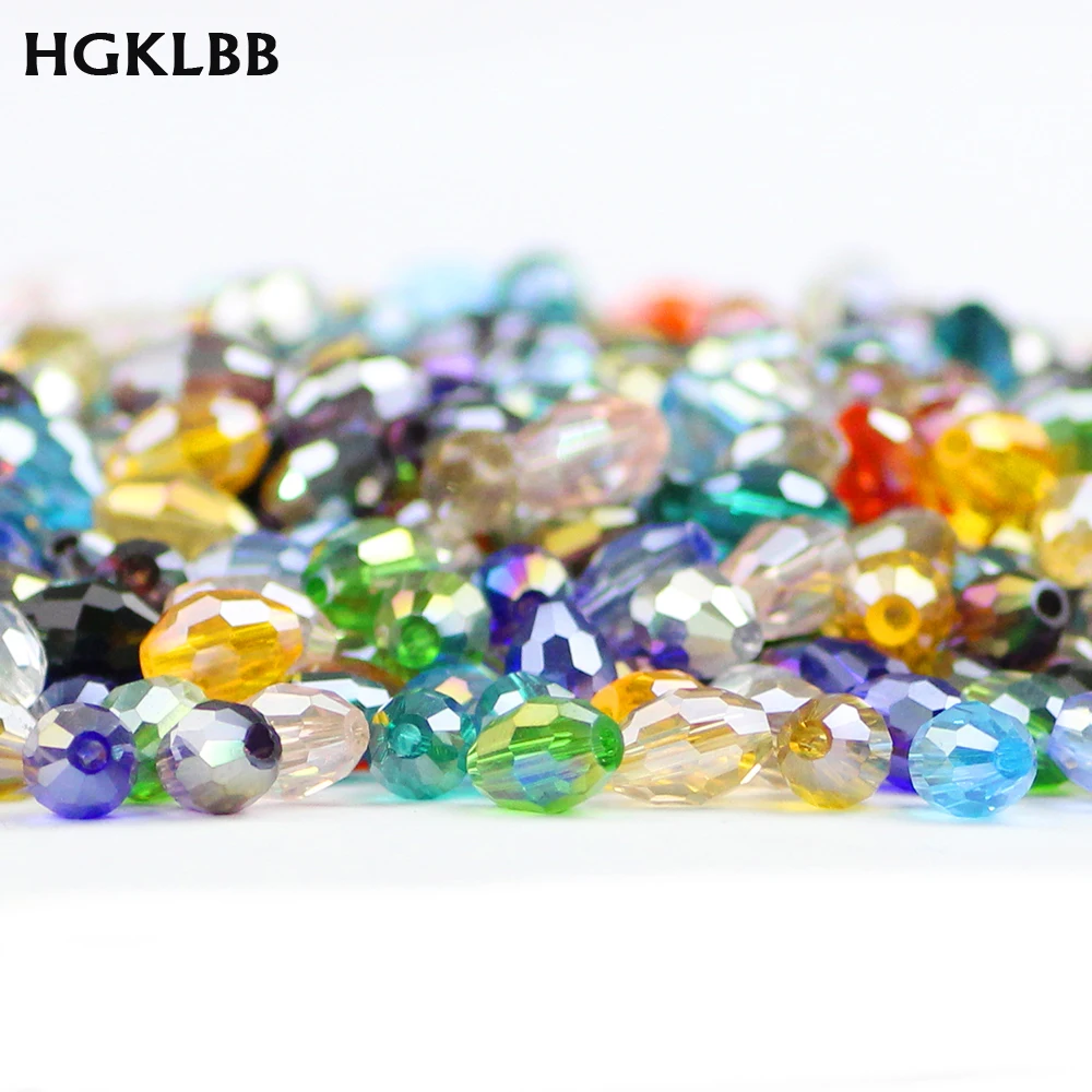 HGKLBB Rice grains Upscale Austrian crystal beads 50pcs 6*8mm oval ...