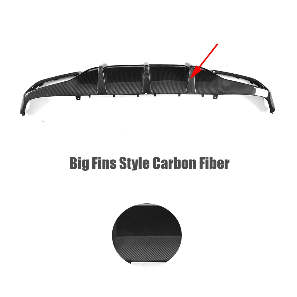 C Класс углеродного волокна задний бампер диффузор спойлер для Mercedes-Benz W205 C205 C63 AMG Coupe Кабриолет - Цвет: Big Fins Carbon