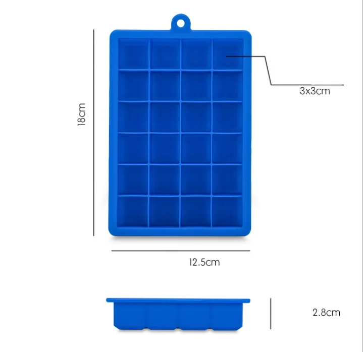 24 Сетки пищевой силиконовый лоток для льда домашняя форма для льда DIY домашняя форма для льда квадратная машина для льда