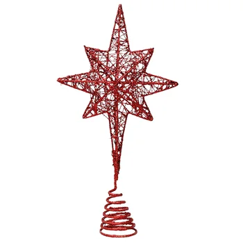 

1Pc Christmas Eight Pointed Star Tree Topper Party Xmas Tree Ornament (Type A)