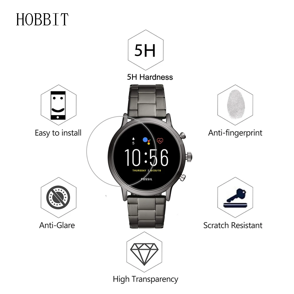 Смарт часы Fossil Gen 5 Carlyle мужские с защитой от царапин Взрывозащищенная пленка для