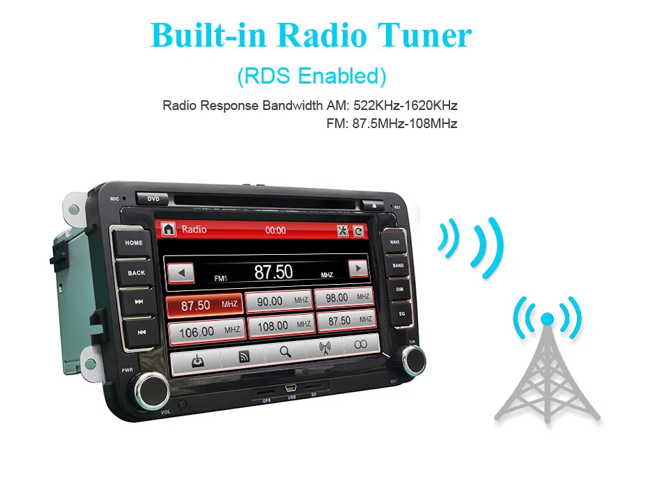 Для VW сенсорный автомобильный dvd-плеер с экраном gps навигация Bluetooth FM AM " 2din в тире TFT Поддержка заднего вида камера вход