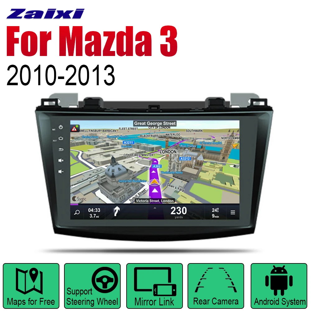 ##BUY ZaiXi Android Car Radio Stereo GPS Navigation For Mazda 3 2010~2013 Bluetooth wifi 2din Car Radio Stereo Multimedia Player