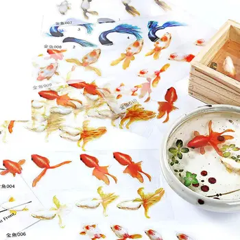

9Style 3D Goldfish Blue Fish Leaves Grass UV Resin Stickers Clear Film Resin DIY Fillers Water-Like Painting Jewelry Making Tool