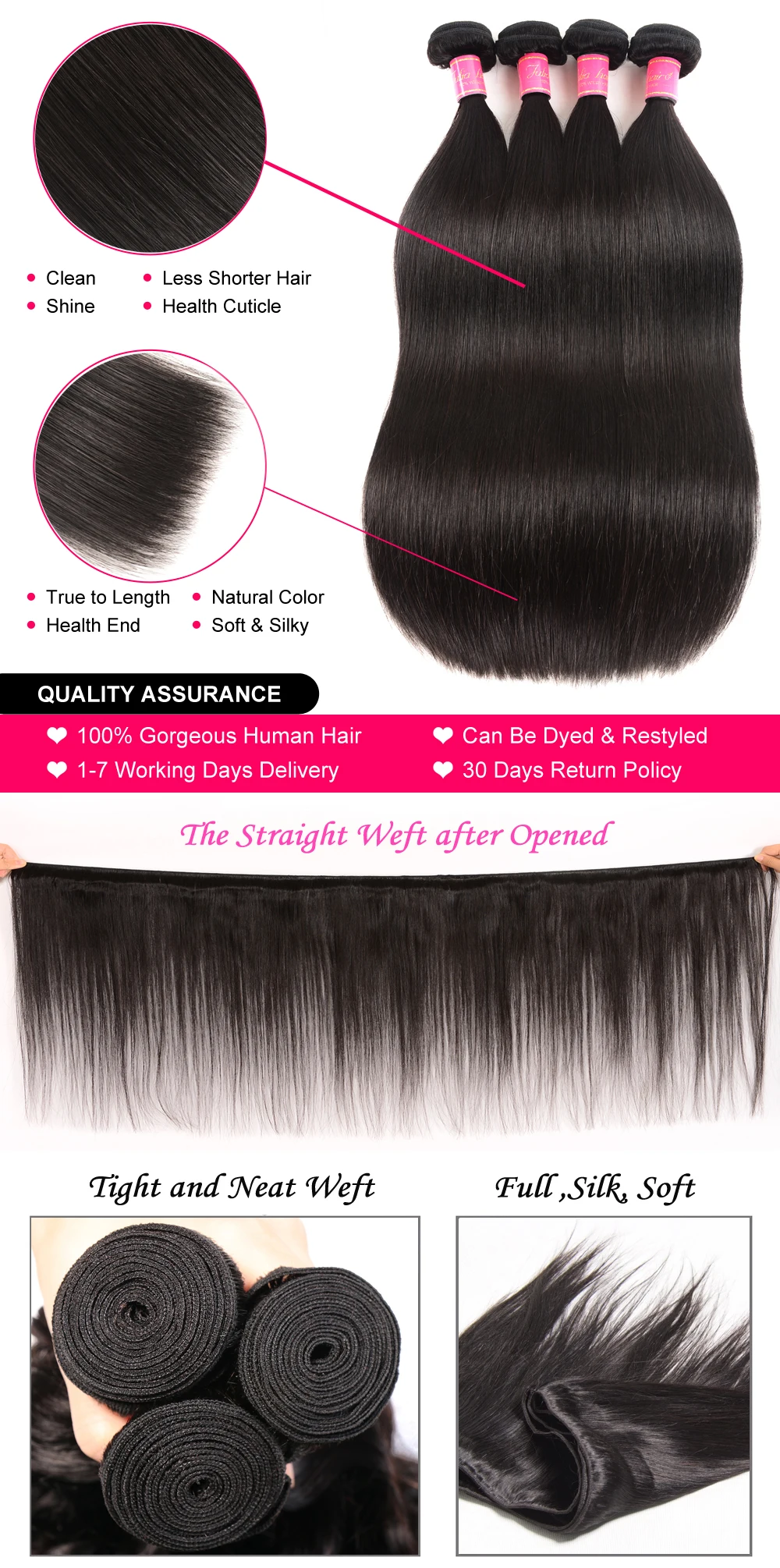 Ali Julia Malaysian Straight Human Hair Bundles 8 Inches To 30 Inches 1/3/4  Bundles Deals 100% Remy Human Hair Weave Extensions - Hair Weaving -  AliExpress