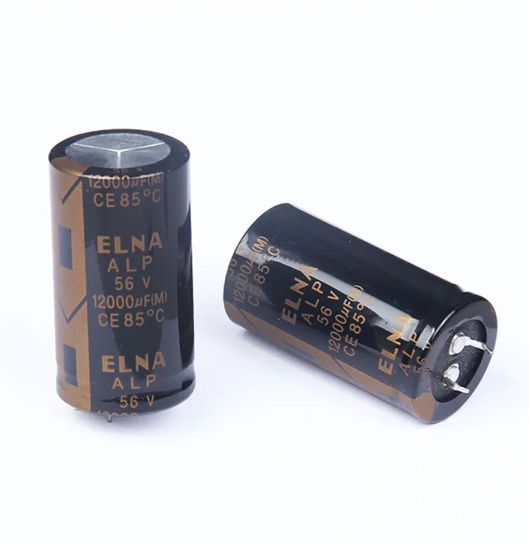 2PCS NEW ELNA ALP 12000UF/56V 30X55MM 56V12000UF Gold filter electrolytic capacitor 56V 12000UF 85 degrees 12000UF56V
