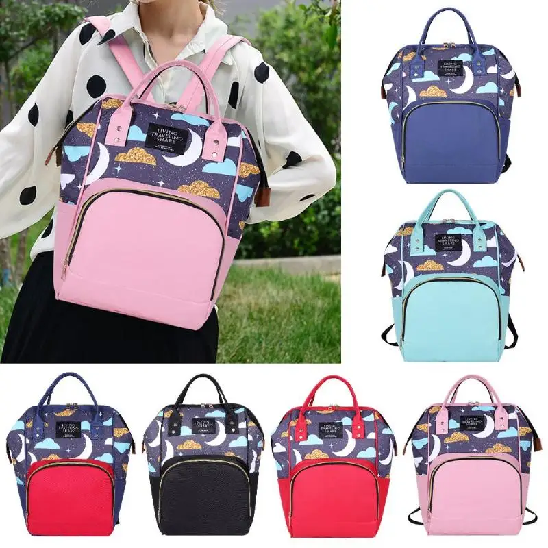 

Mummy Diaper Bag Backpacks Print Oxford Bags Women Large Capacity Travel Bag Satchel Rucksack