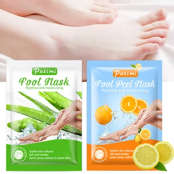 

2Packs Aloe/Lemon Peeling Foot Mask for Legs Feet Mask Exfoliating Socks for Pedicure Anti Crack Heel Remove Skin Foot Patch