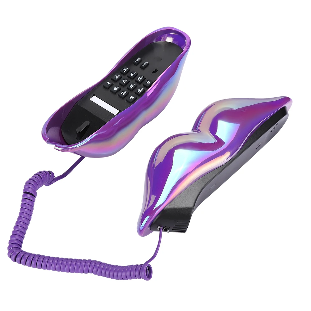 Lip-Shaped Electroplate Desktop Telephone
