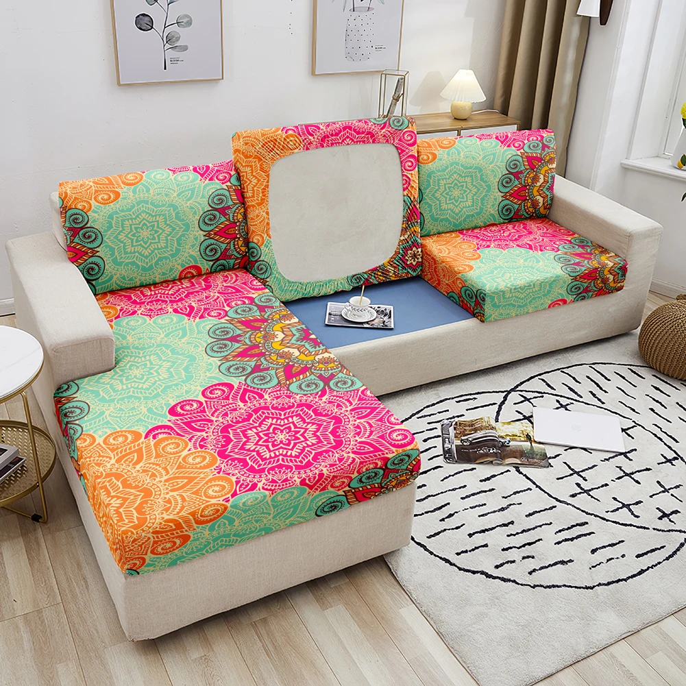 Elastische Sofa Sitzkissen Abdeckung Mandala Drucken Couch