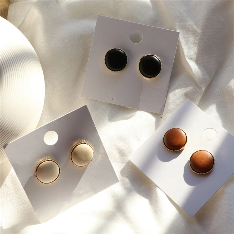 VIVILADY INS Natural Wooden Round Women Stud Earrings Chic Japan and South Korea Wild Lady Party Jewelry Brincos Gift | Украшения и