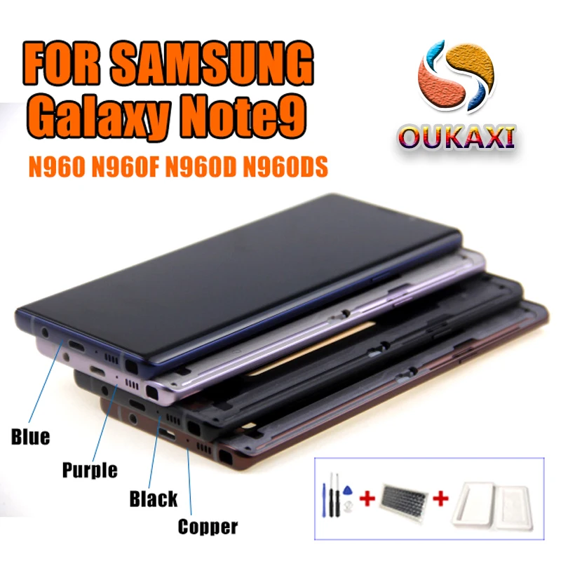 Для samsung Galaxy Note 9 Lcd с рамкой дисплей сенсорный экран дигитайзер в сборе для samsung note9 n960 N960F N960D N960DS lcd
