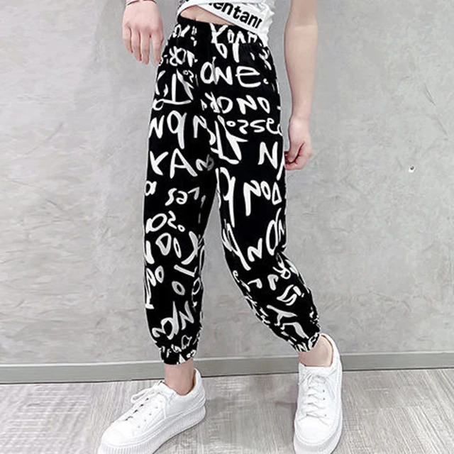 Grey Sweatpants Thin Summer Casual Wide Leg Long Pants for Girls and  Students Trousers Black - AliExpress