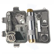 Набор для выживания, аварийный пожарный стартер, военный, на открытом воздухе, туристический, многофункциональный, первой помощи, SOS, EDC, аварийный, походный инструмент, набор для выживания