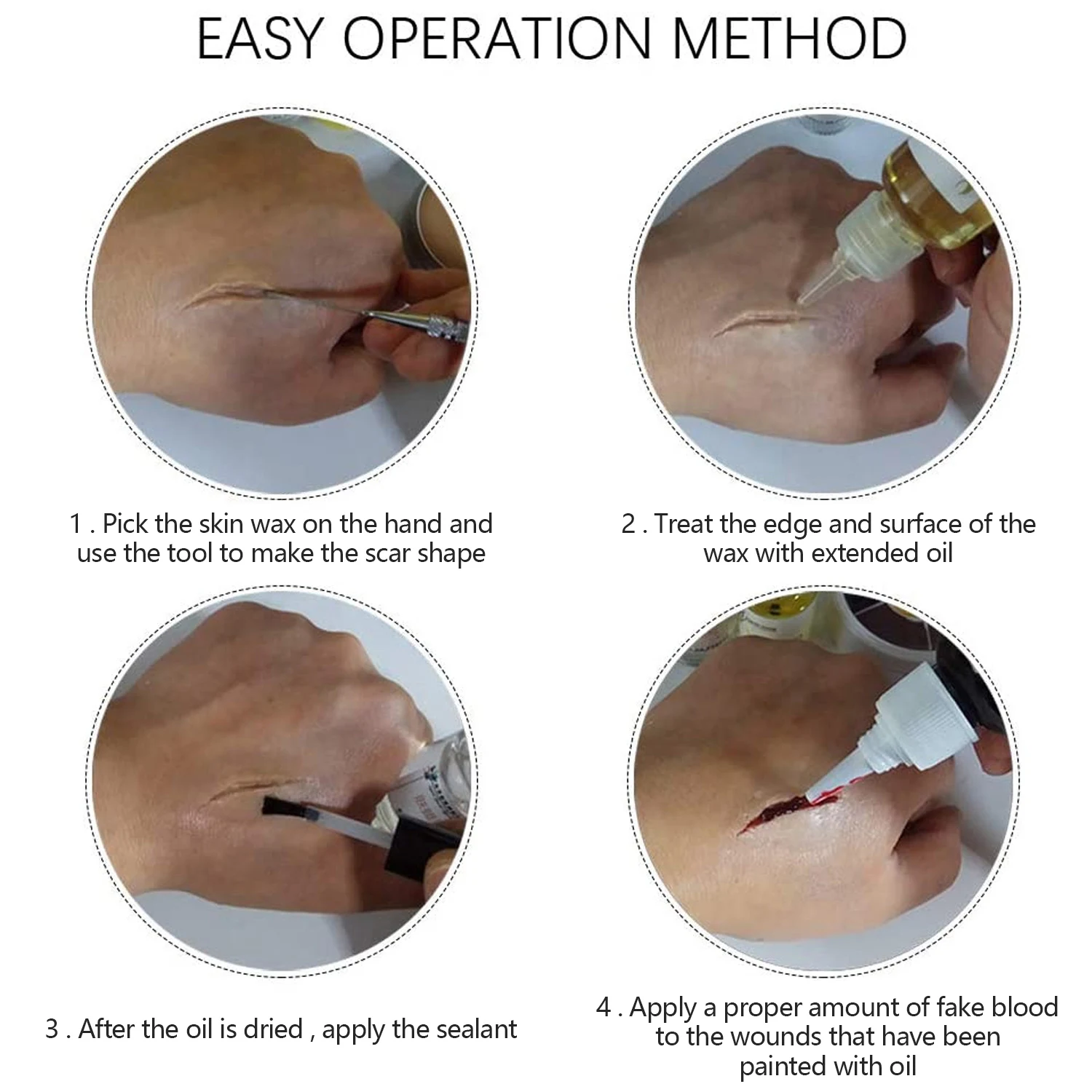 Набор для макияжа со специальным эффектом на хэллоуин 60 г шпатель шрамом воска 30