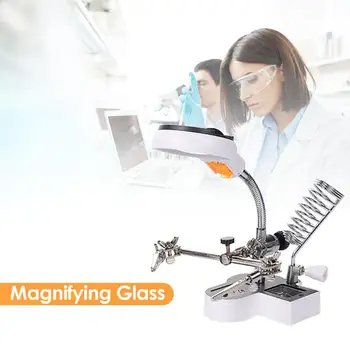 

275x150x160mm Auxiliary Clip Eye Loupe Magnifier Welding Magnifying Glass with LED Light Welding Processing Tools