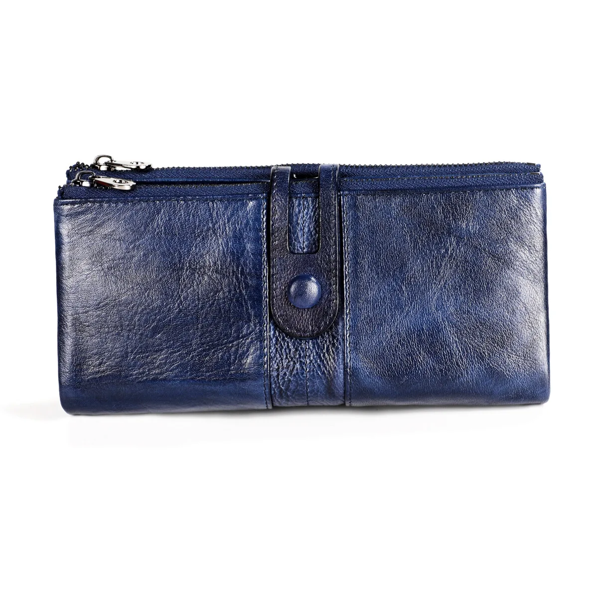 Blue Женские кошельки, кошелек из натуральной кожи, женский клатч для мобильного телефона с карманом для монет, длинные женские кошельки на молнии и кошелек, блокировка Rfid - Цвет: Blue