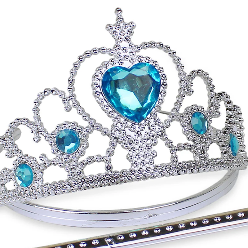 Для девочек 2 шт./компл. Принцесса Эльза \'s Tiara аксессуары для детей короны+ Эльза волшебные палочки для девочек для рождественской вечеринки, подарок на праздник