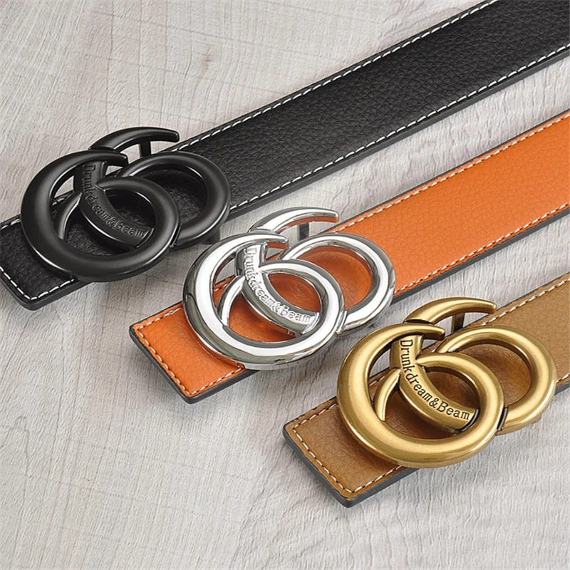 New Fashion Hot sales Lychee top layer cowhide Bronze buckle Style Real man business belt women leisure belt Free shipping