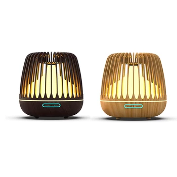 

500ML Aroma Essential Oil Diffuser Ultrasonic Air Humidifier Wood Grain 7 Color Changing LED Lights Cool Mist for Home