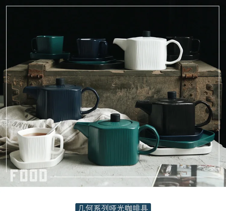 Nordic Style Coffee Set Cup and Saucer Household Afternoon Tea Set Ceramics Creative Coffee Cup Suit Cold Kettle Teaware Sets
