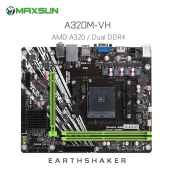 

Original MAXSUN Earthshaker A320M VH AMD Motherboard AM4 mATX Dual Channel DDR4 100M LAN SATA3.0 USB3.1 VGA HDMI